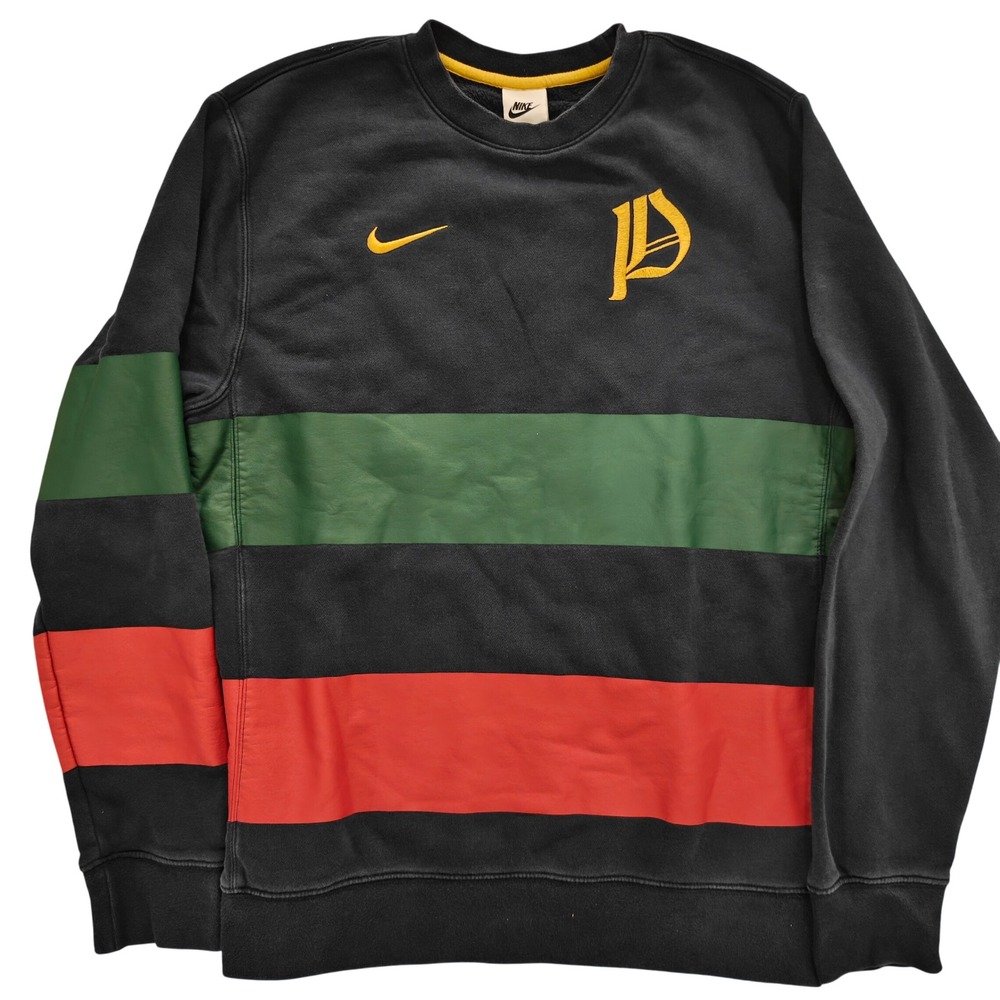 Nike Portugal National Team Sweatshirt Black Green Red Stripe Mens Small Fleece